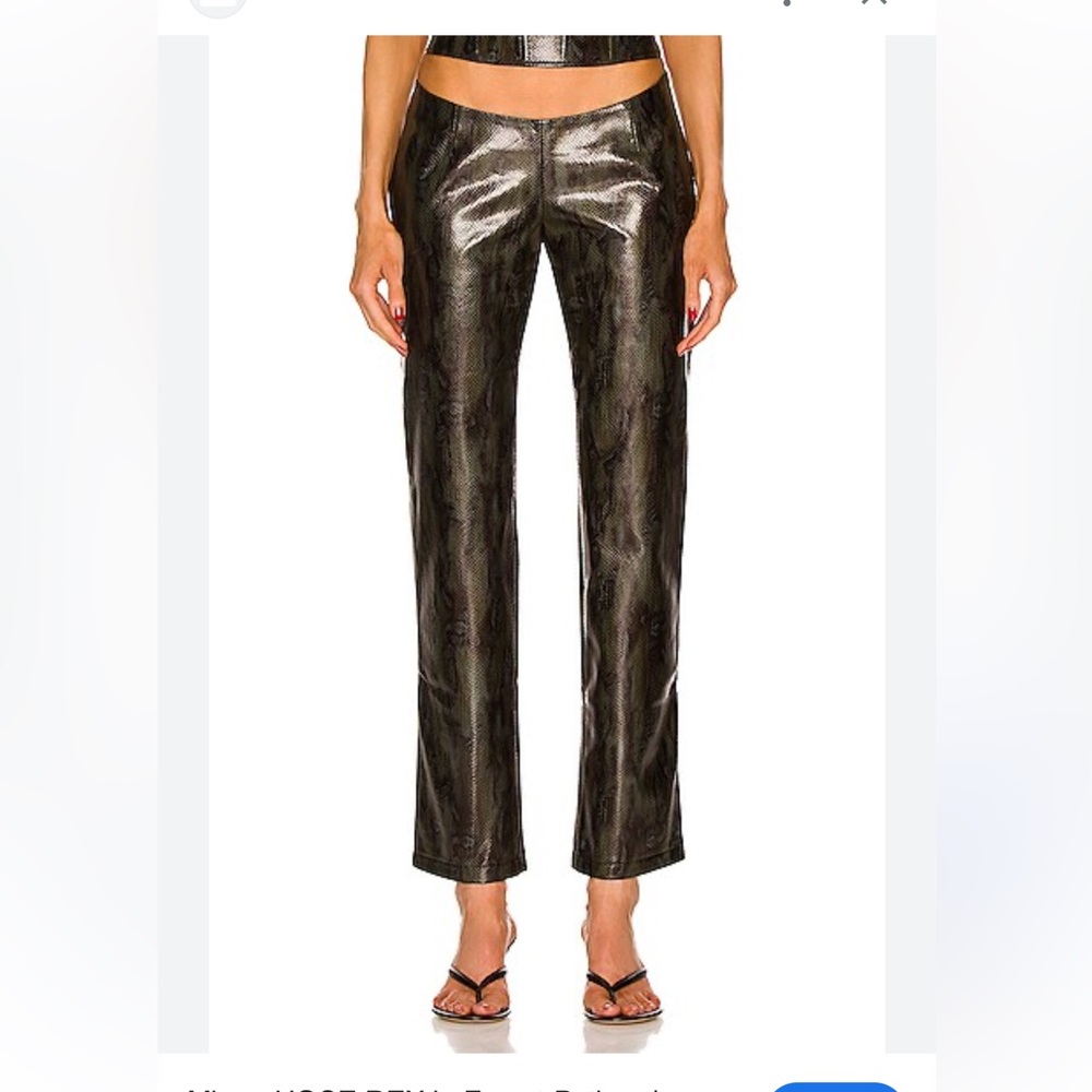 Miaou Black Faux Leather Straight-Leg Pants